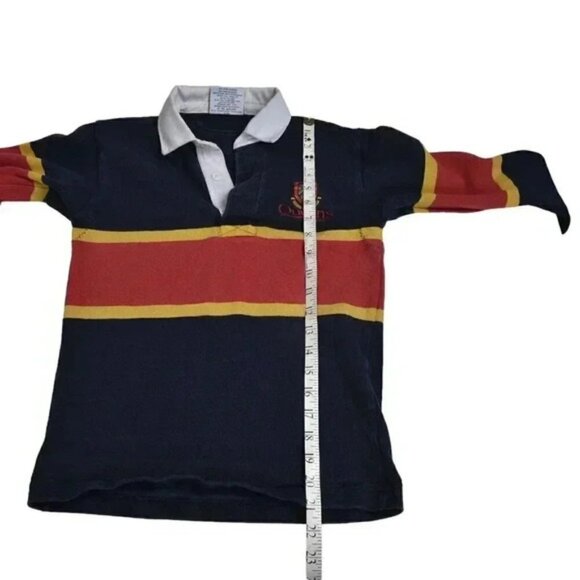 Barbarian Queens University Striped Rugby  Shirt Long Sleeve Polo Size XS - Picture 9 of 10